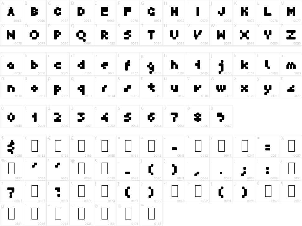 GF Krater Character Map