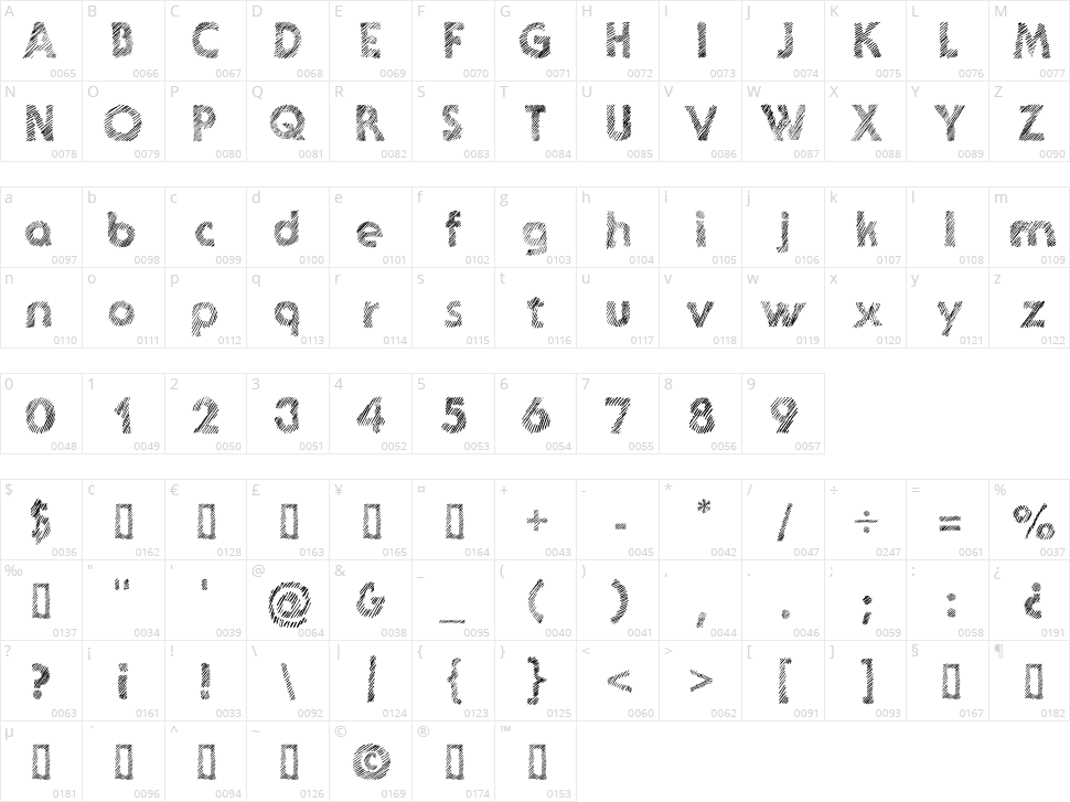 Ghotic Sketch Character Map