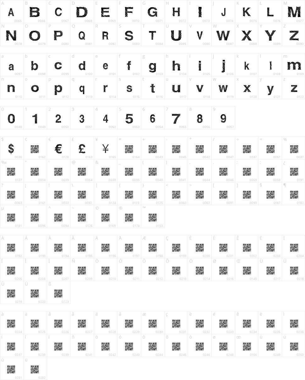 Gift Wrap Character Map
