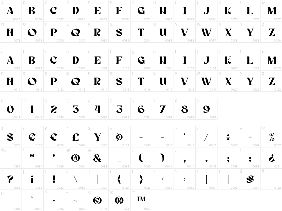 Glow Better Character Map