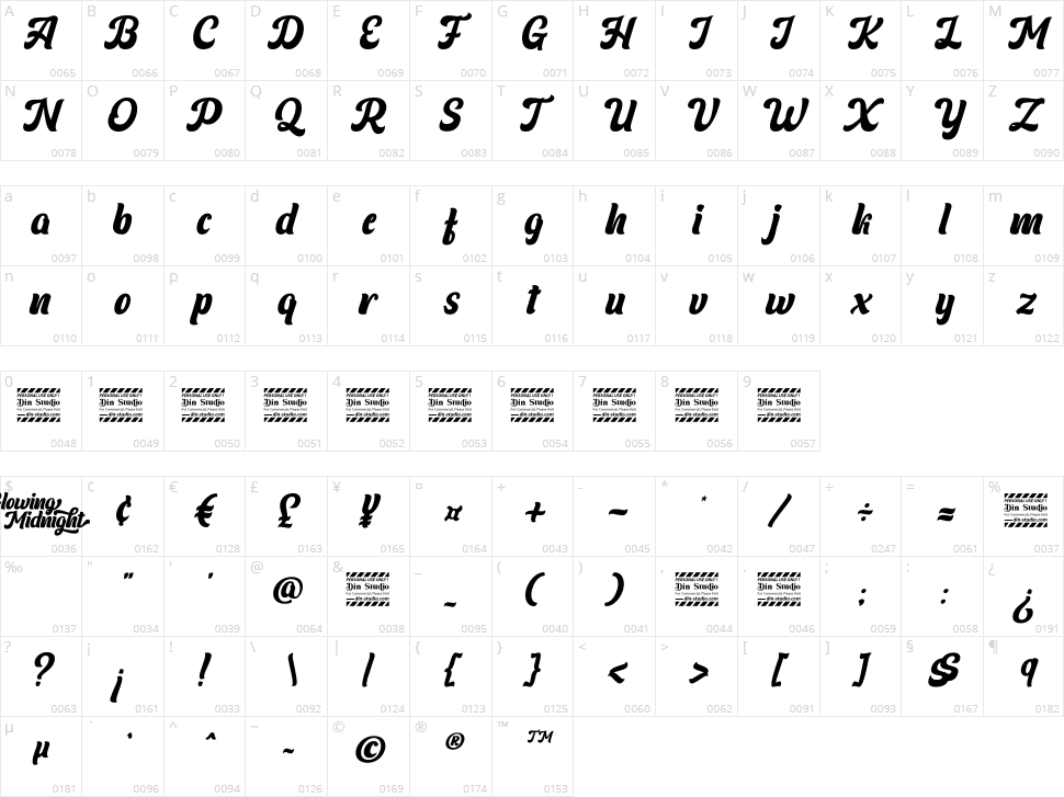 Glowing Midnight Character Map