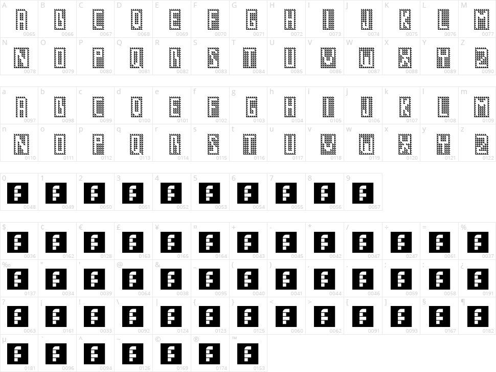 GM No1 Character Map