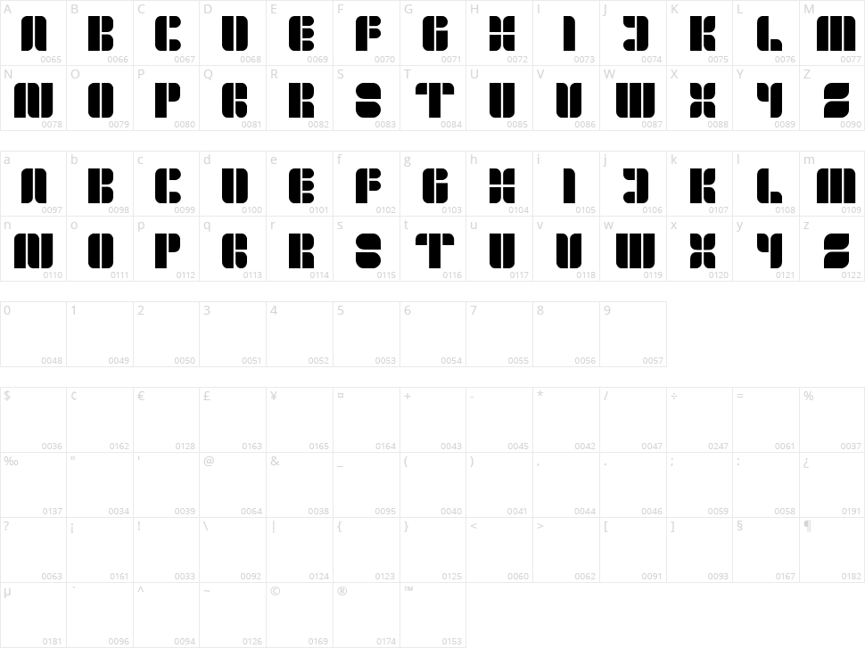 golden bar Character Map