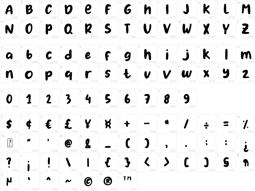 Good Morning Character Map