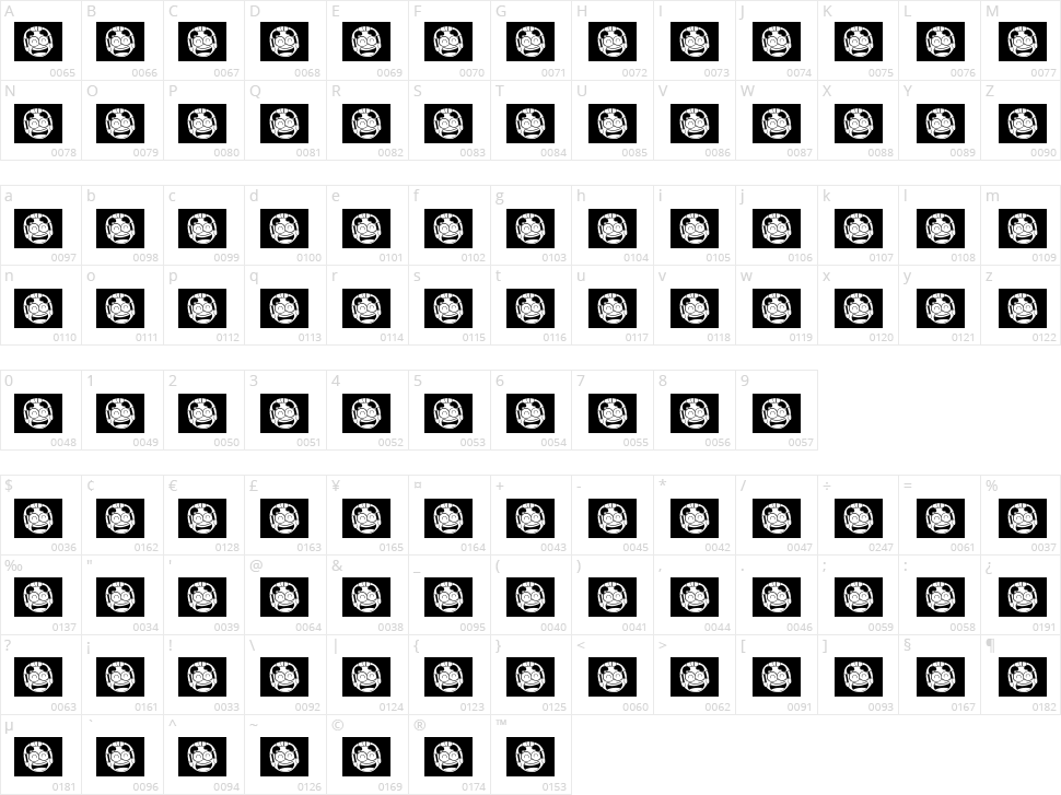 Good Time Character Map