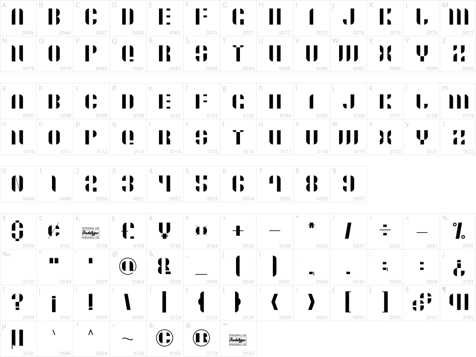 Gorasc Character Map