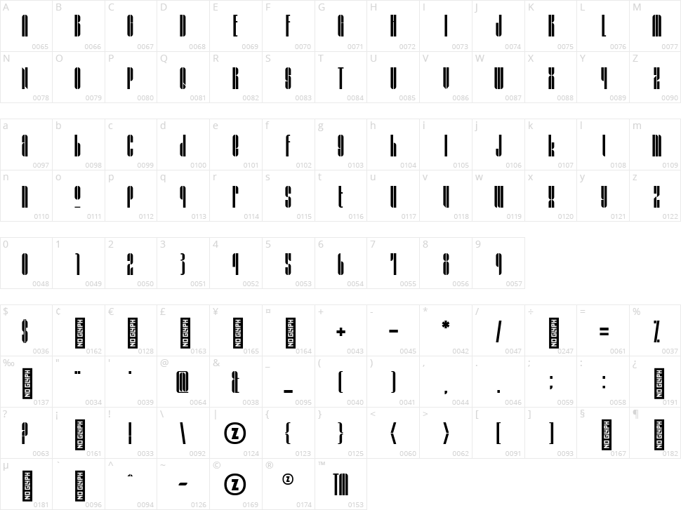 Grafika Type.4 Character Map