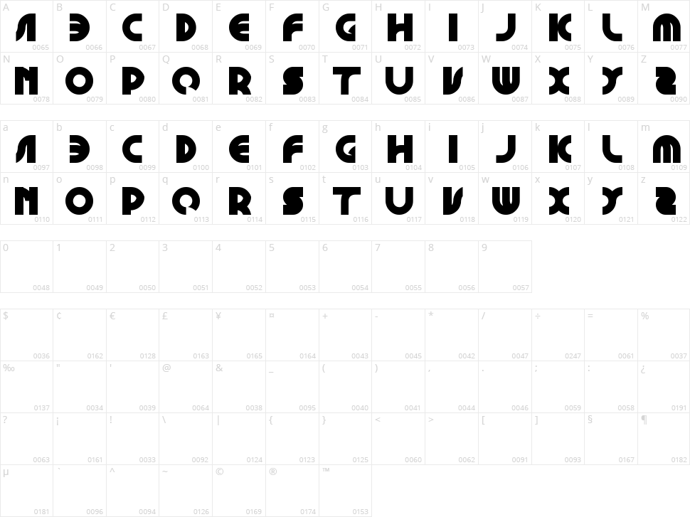 Graphic Design Character Map