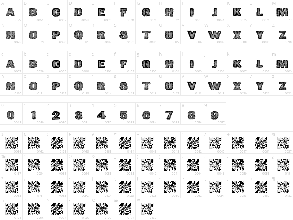 Great Shake Character Map