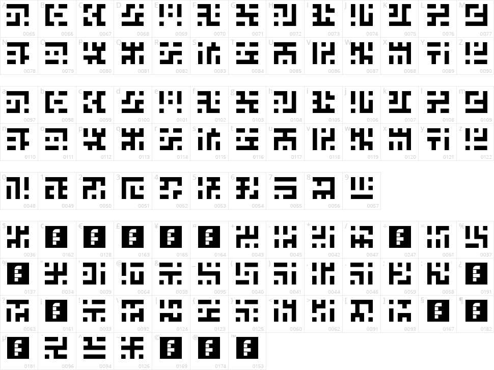 Greetings Character Map