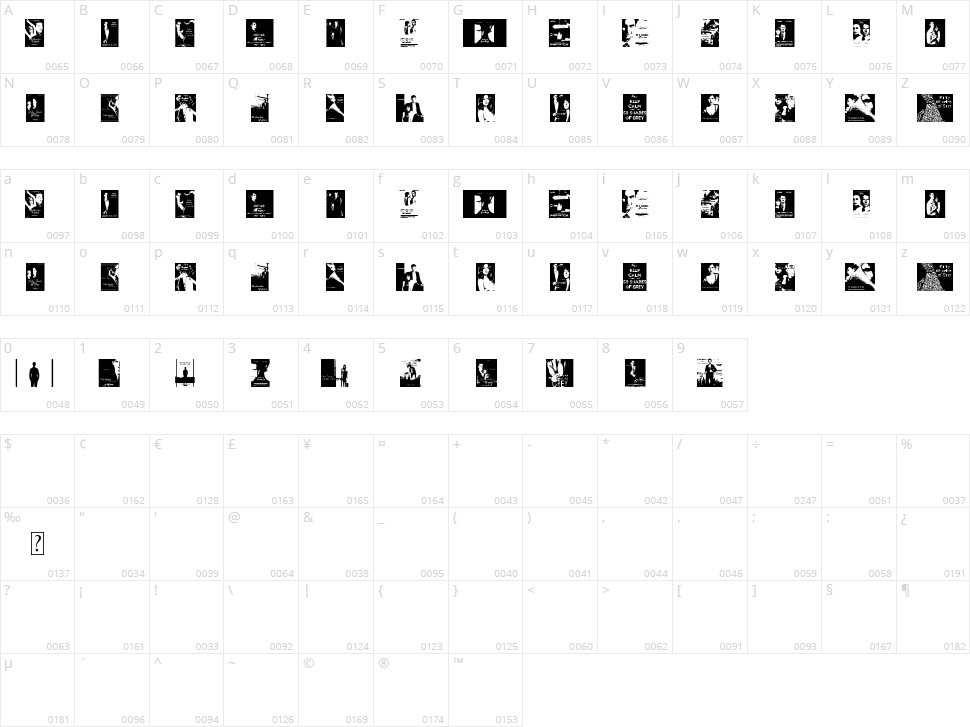 Grey Character Map