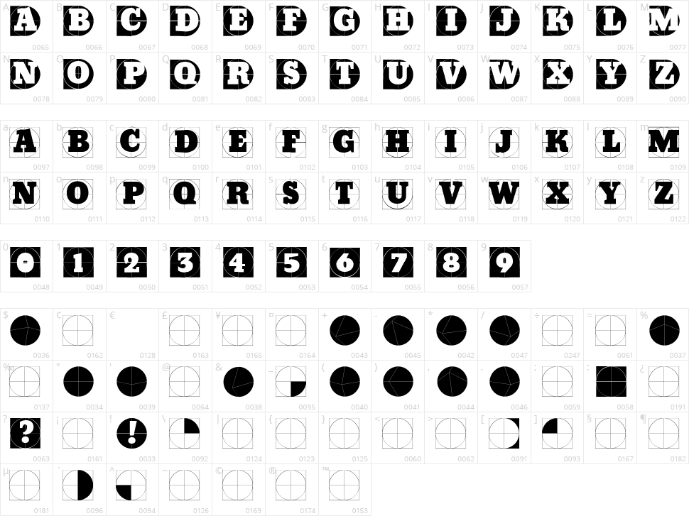 Grid Concrete Character Map