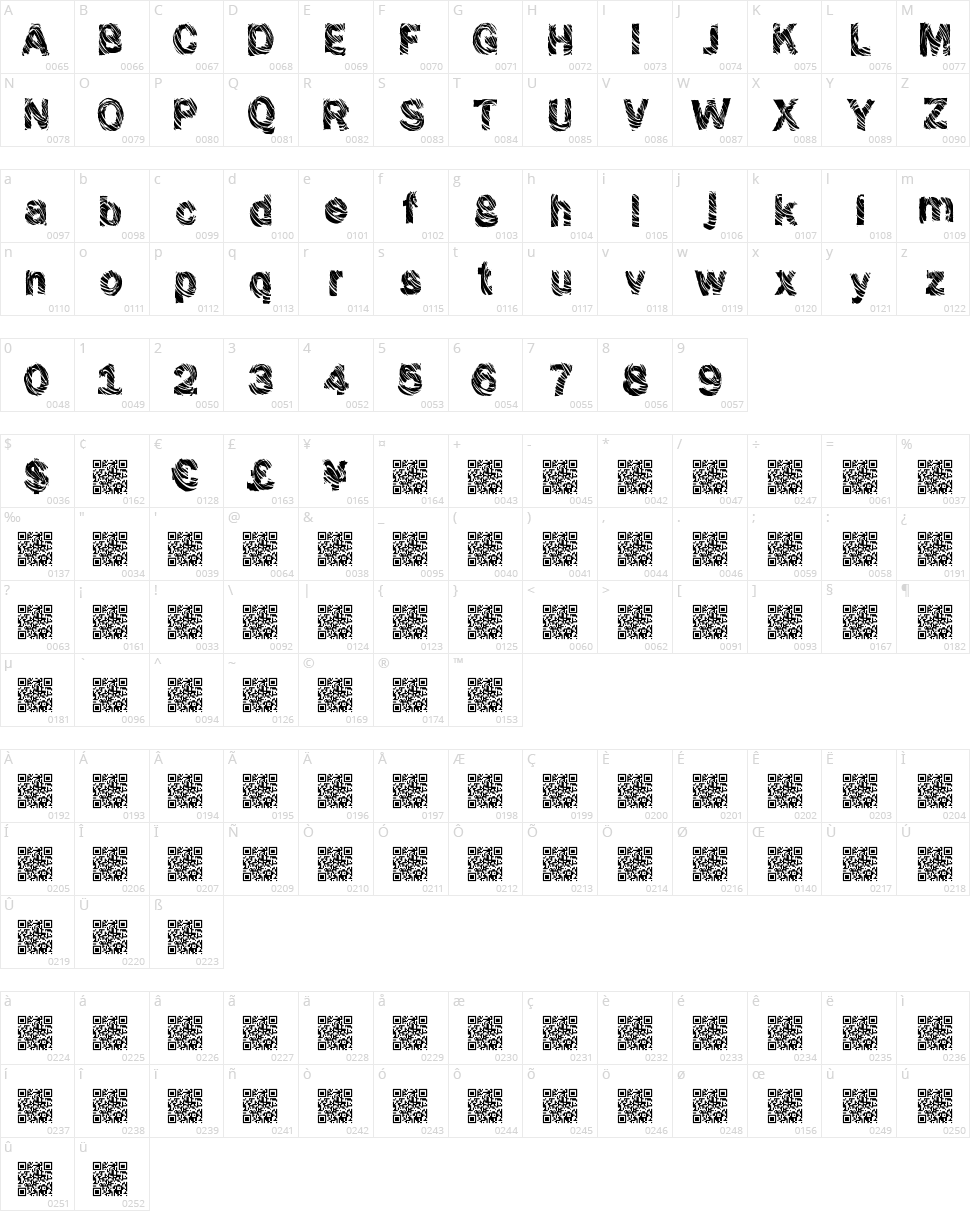 Grunge Shack Character Map