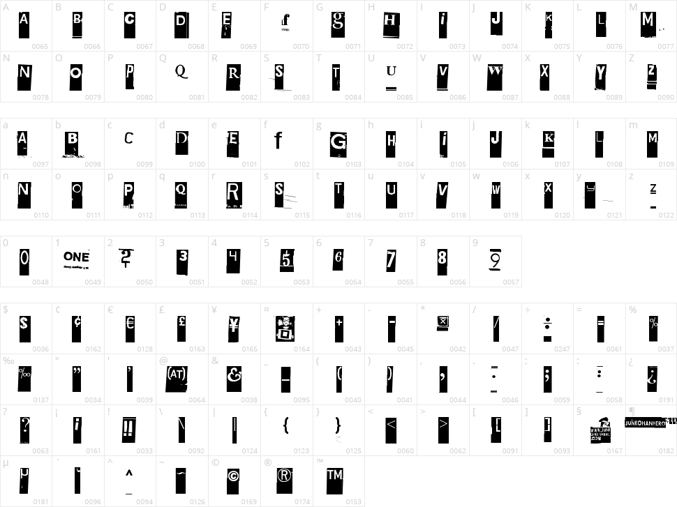 Gubben I L Character Map