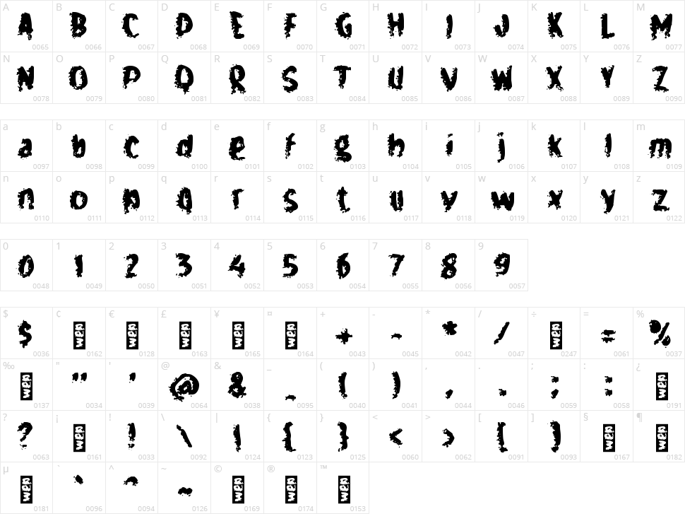 h Halah Character Map