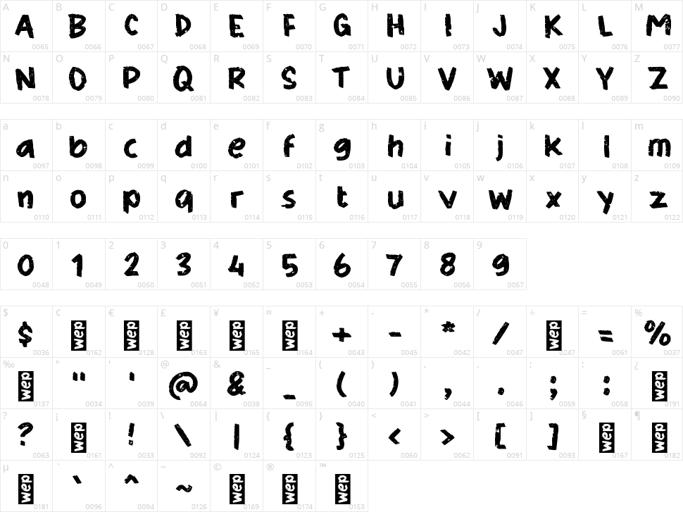 h Hardscape Character Map