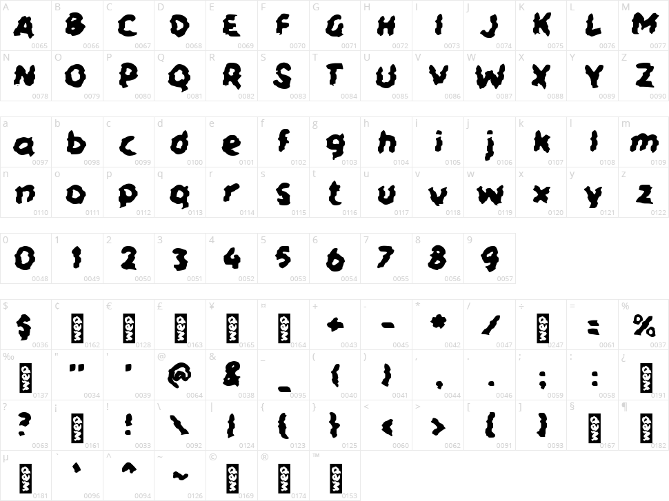 h Hebat Character Map
