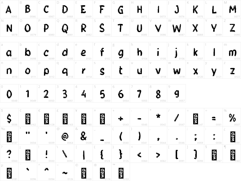 h Heliuma Character Map