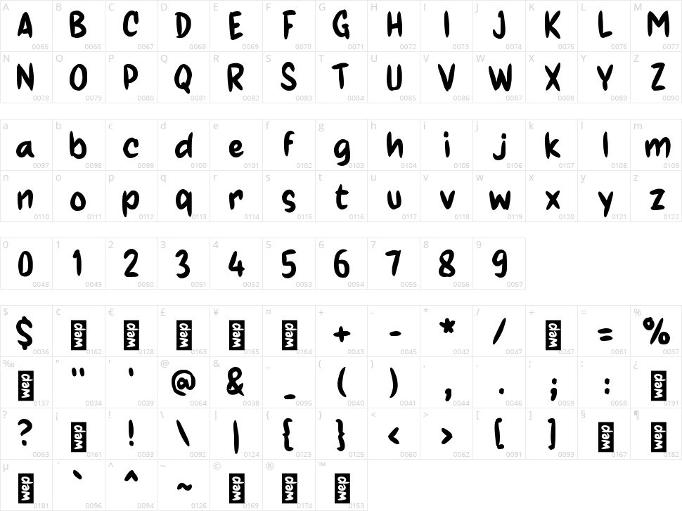 h Herba Character Map