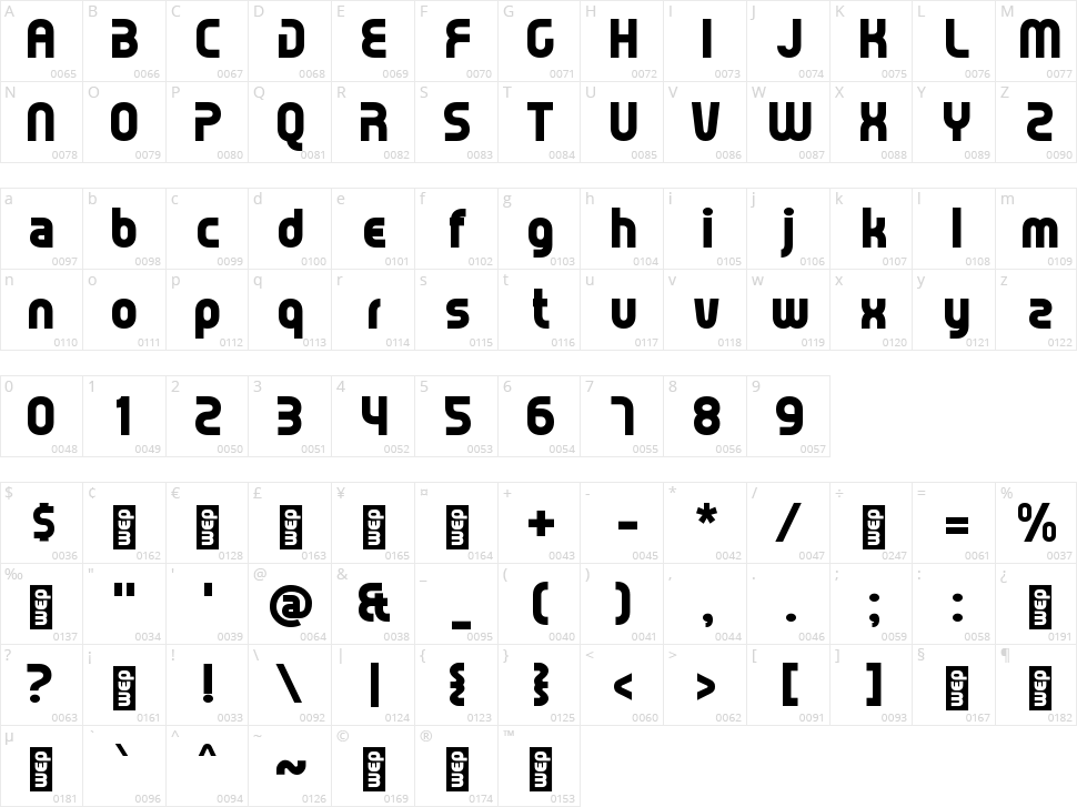 h Himpun Character Map