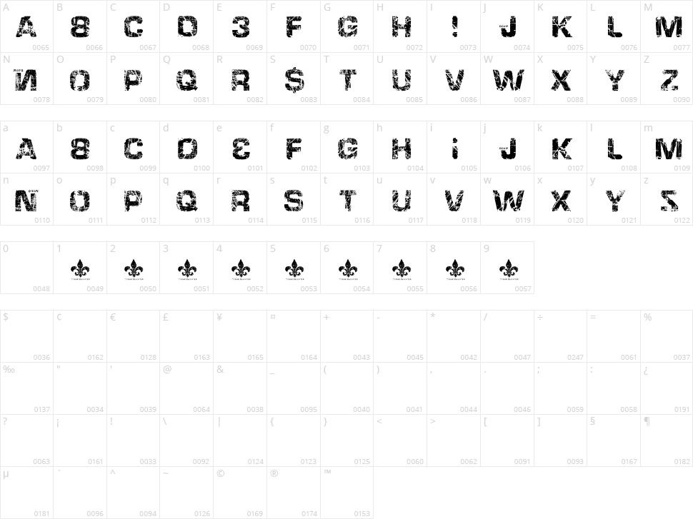 Hacking Trashed Character Map