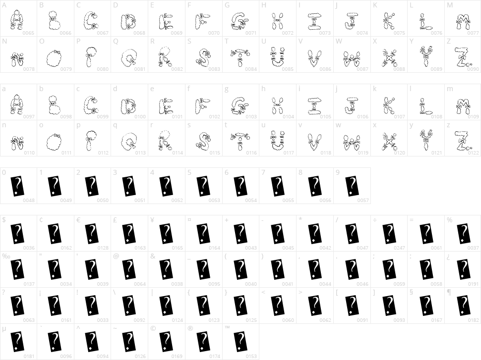Hair Bows Character Map