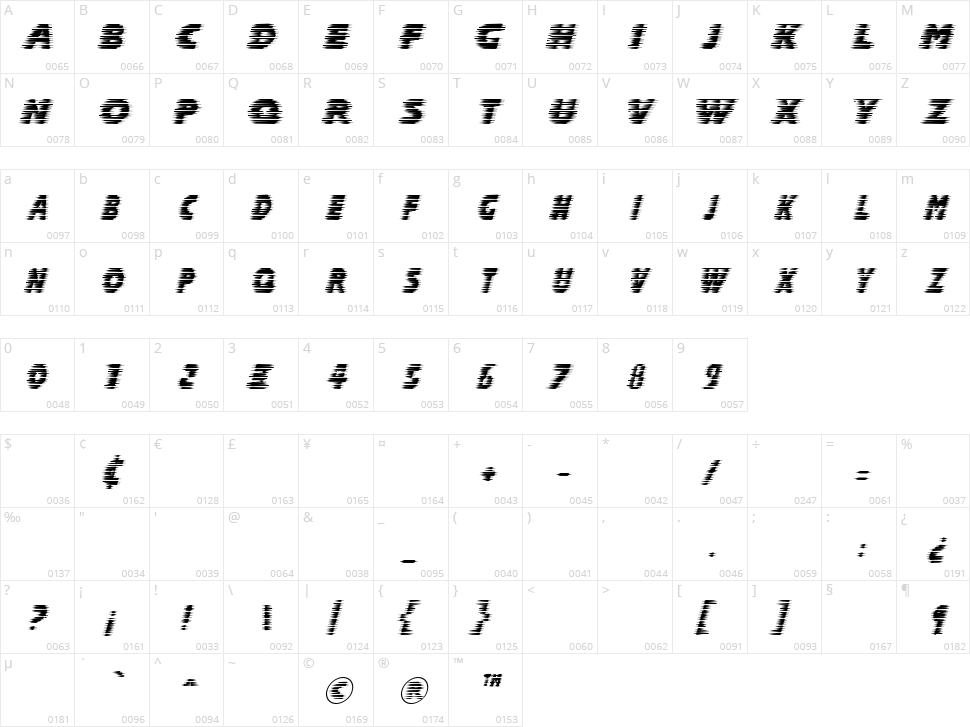 Halcion Character Map