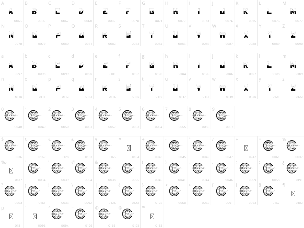 Half Melted Character Map
