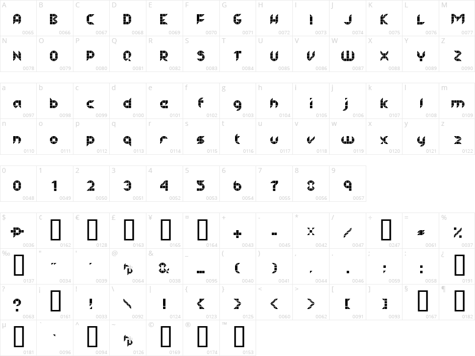 Half Project Logo Character Map