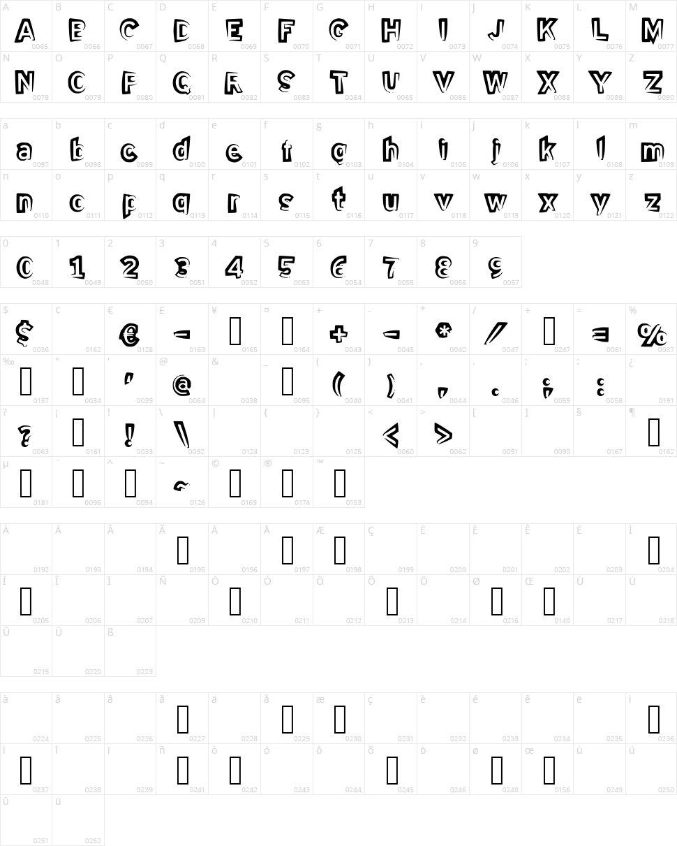 Half Half Character Map