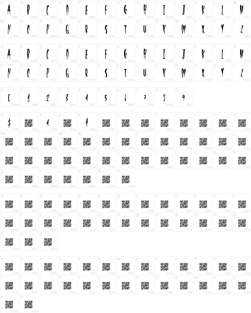 Half Light Character Map