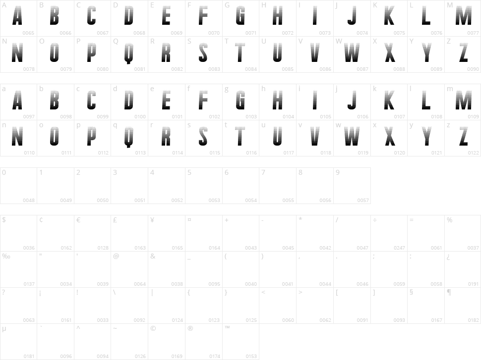 Halftone Nium Character Map
