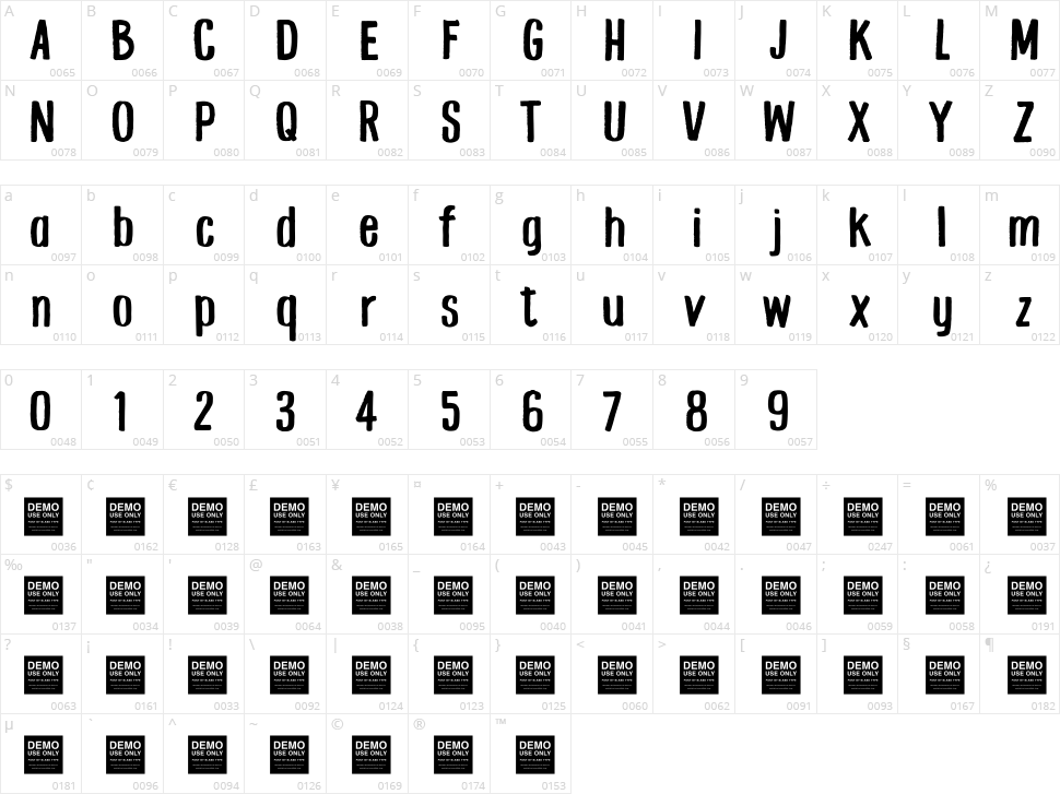 Hall Trash Character Map