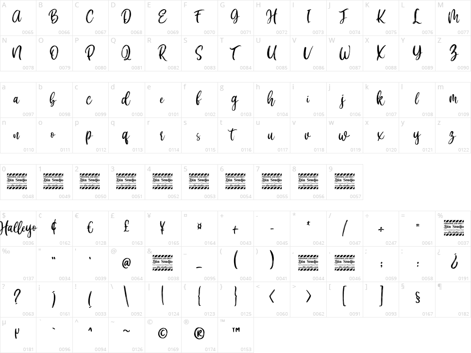 Halleyo Character Map
