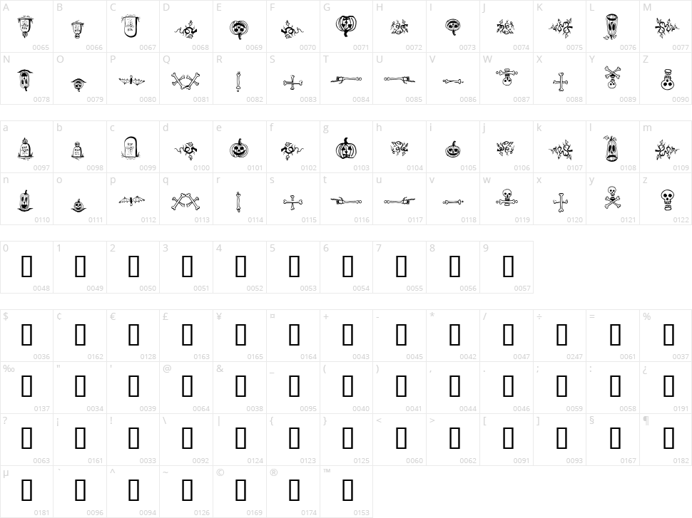 Halloween Borders Character Map