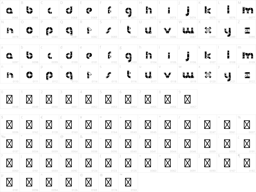 Handdrawn Pipe Character Map