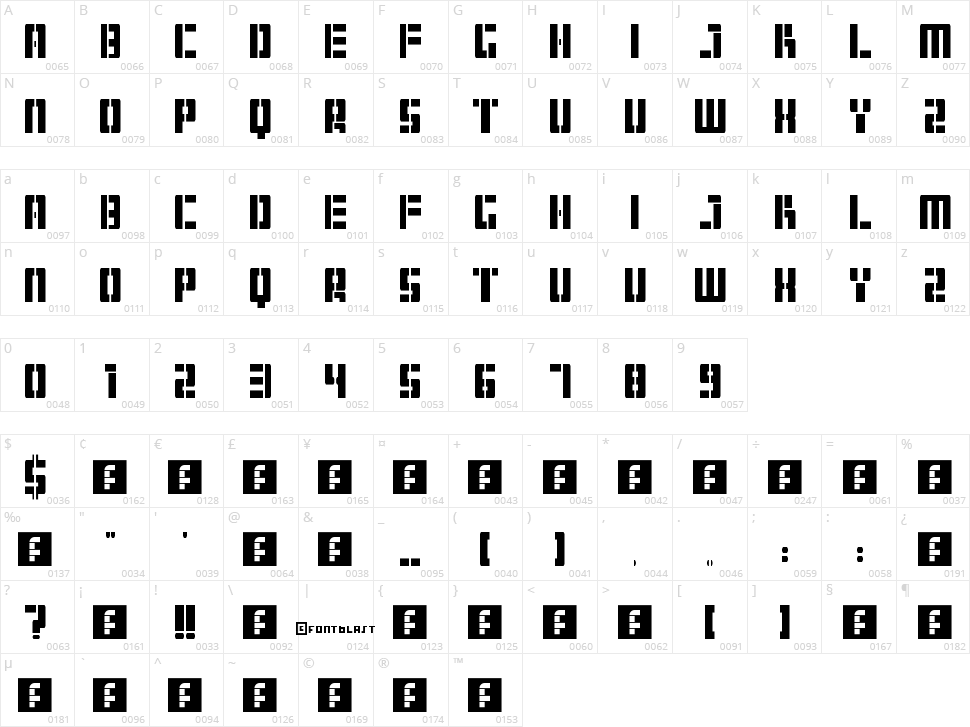 Hangar Character Map
