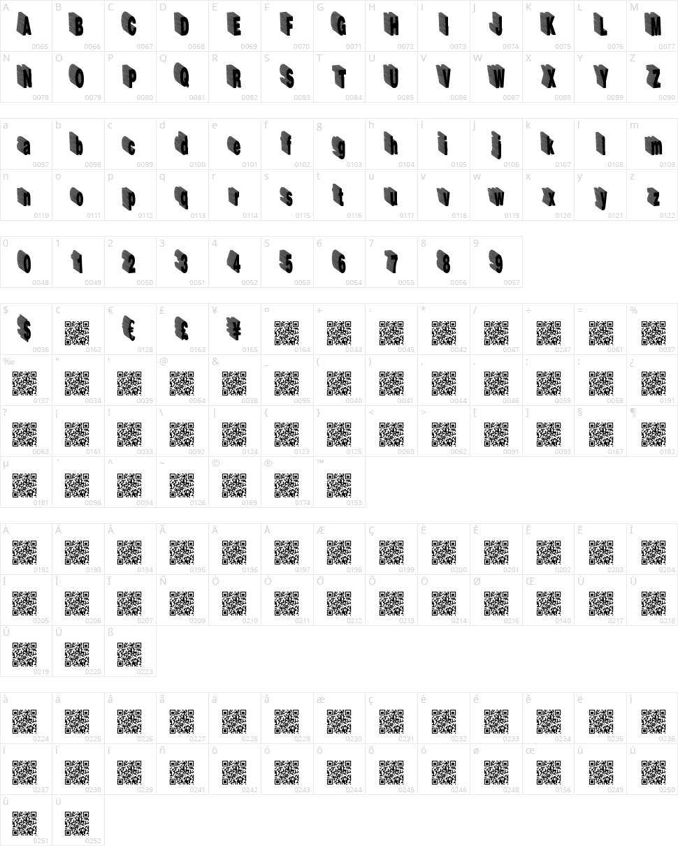 HardLine Character Map