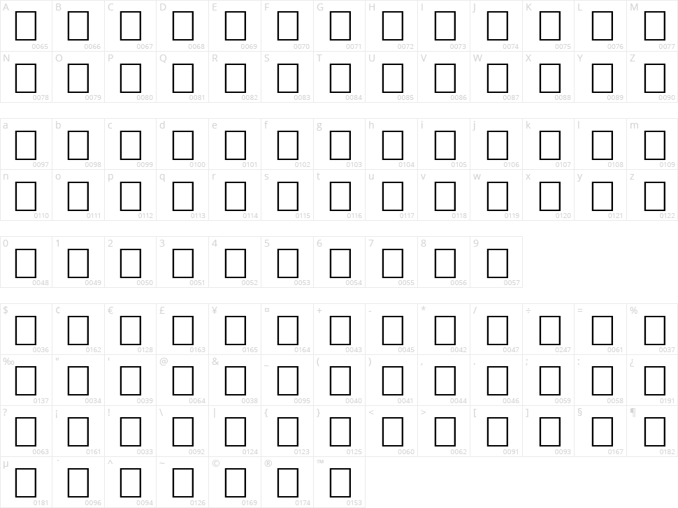 Hardwell Character Map