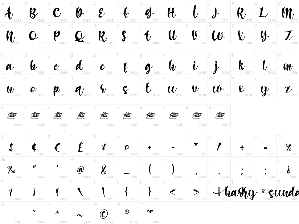 Harry Sunday Character Map