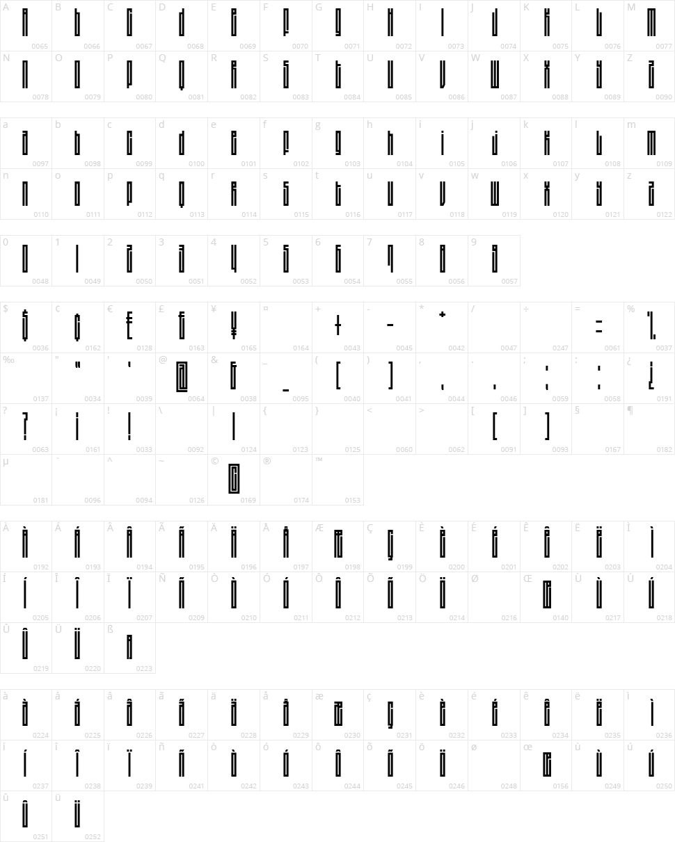 Hauptbahnhof Character Map