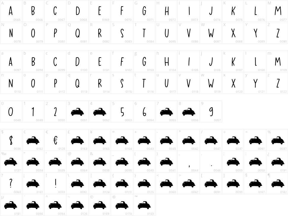 Headlight Blue Character Map