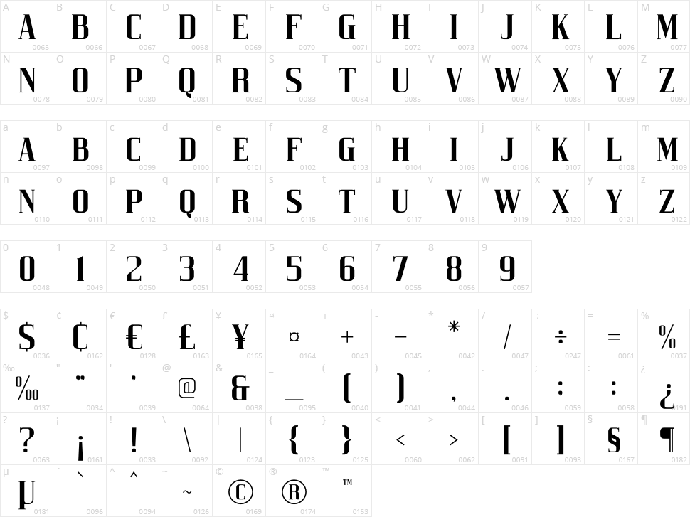 Heaven Mine Character Map