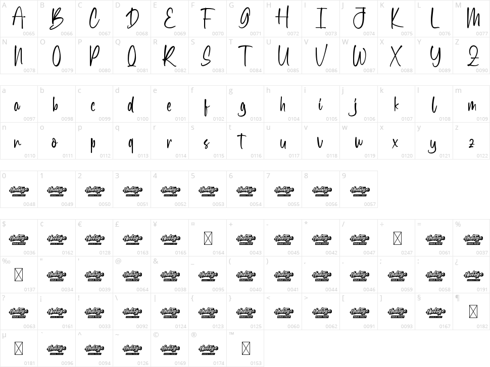 Hello Blushing Character Map