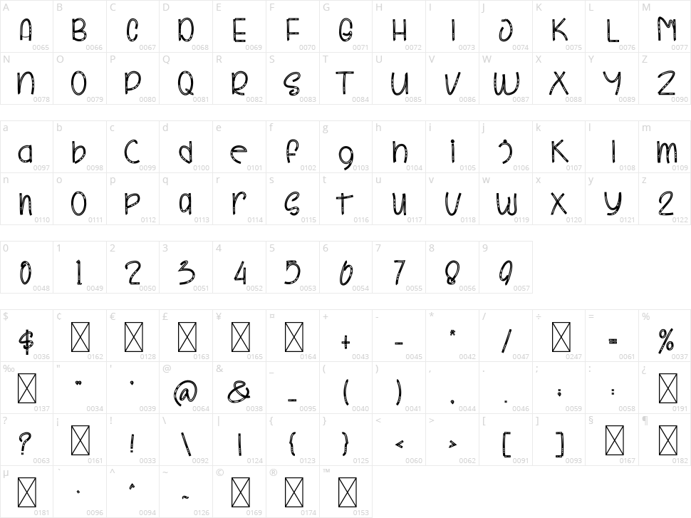 Hello Moon Character Map