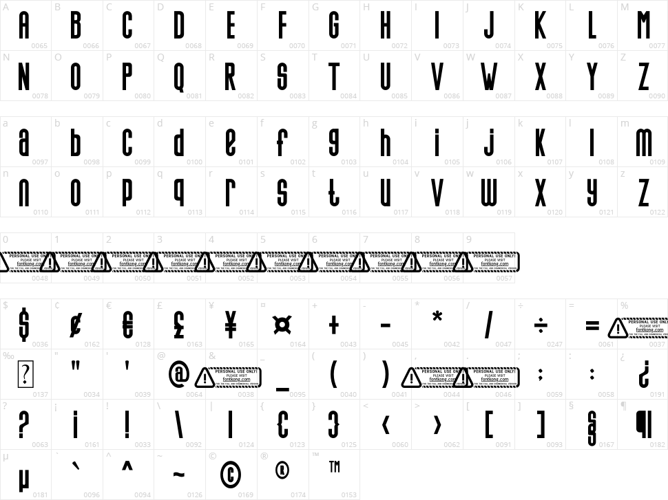 Hellocute Character Map