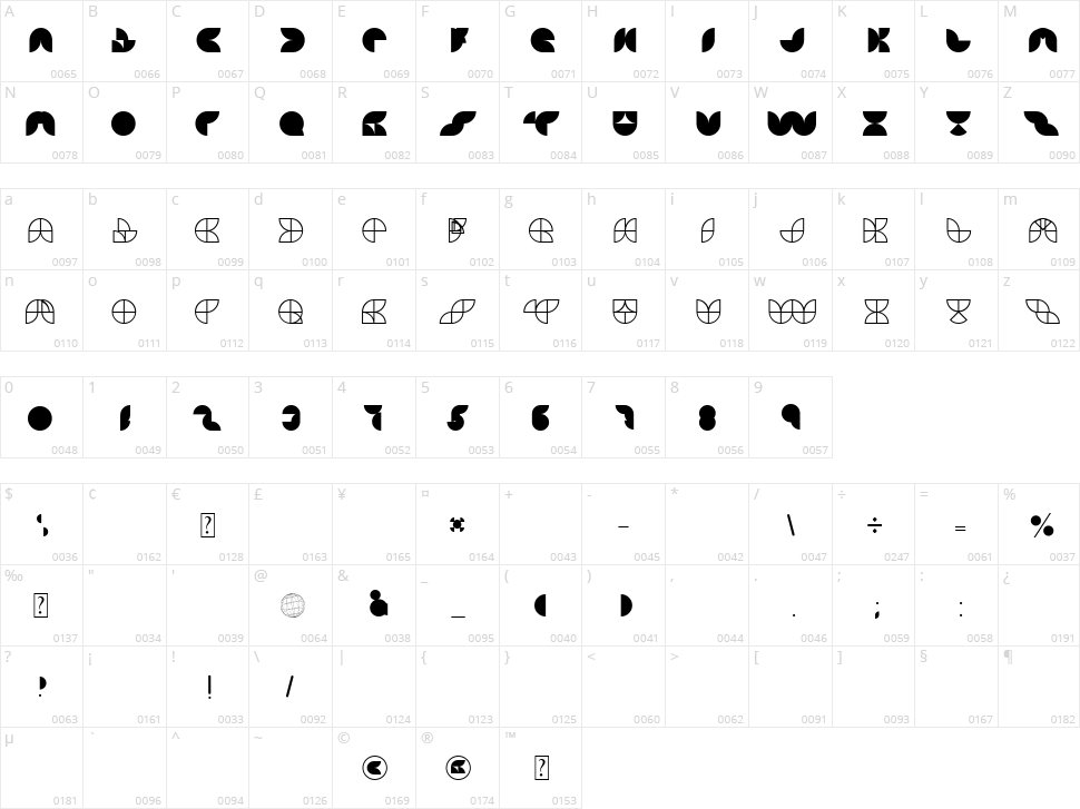 HemiSphere GRF Character Map