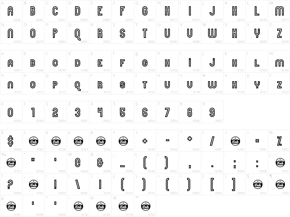 Here And Not Found Character Map