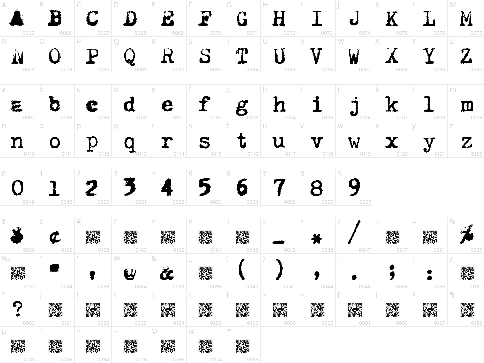 Hermes Rocket Character Map