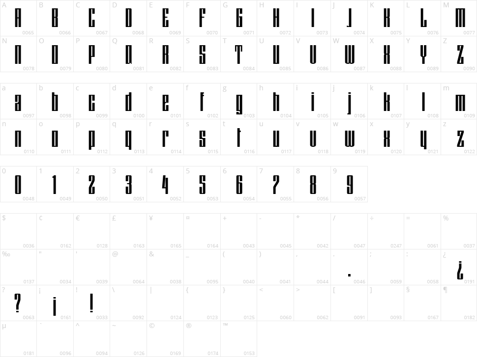 HFF Lasdof Twunyliven Character Map